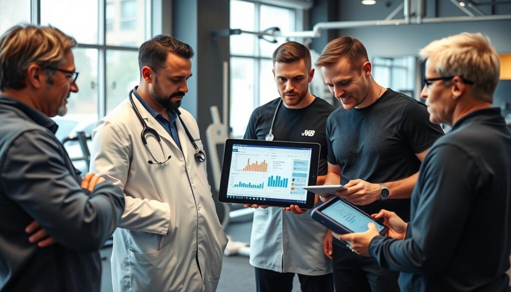 Tim multidisiplin menganalisis data return to sport seorang atlet Tim multidisiplin menganalisis data return to sport seorang atlet
